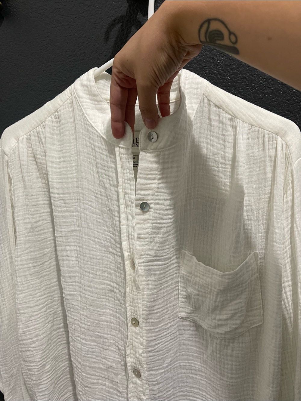 Fifteen Twenty 100% Cotton Gauze Oversized Button Down - Picture 5 of 8